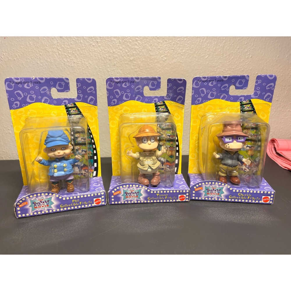 Mattel Rugrats Movie Figures Set Kids OS Multicolor New Vintage 1998 3-Pack